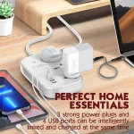 🔌 LDNIO Smart WiFi Power Strip - 3 AC Outlets + 4 USB (30W PD) | Alexa/Google/Tuya App Control | 2500W Surge Protection | 2M Extension Cord | US/UK/EU Plug - Image 4