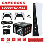 🎮 GB5 Retro Game Console - 64G/128G/256G Options | 50,000+ Preloaded Games | Dual Wireless Controllers | 4K HD Output | Supports PS1/MAME/GBA/SNES (Plug & Play)