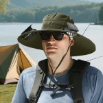 ☀️  Solar Fan Hat with USB Charging & Adjustable Fan Wide Brim Sun Hat for Hiking, Fishing, Riding Waterproof & Breathable Design 🌊