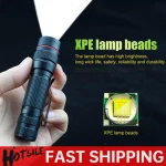 🔦 Emergency LED Flashlight - 300LM Super Bright, Waterproof & Rechargeable - Mini Camping Light for Hiking, Fishing, Survival (600mAh, Adjustable Zoom)