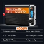 ⚡ HOULI 5000W Pure Sine Wave Inverter | 12V/24V to 110V AC Power Converter 🏡 Dual USB Outlets for Solar/RV/CPAP 🚨 Emergency Backup Guaranteed - Image 8
